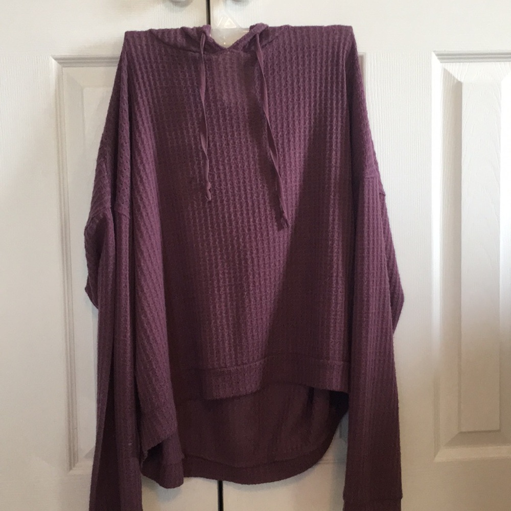 Purple waffle knit light hoodie